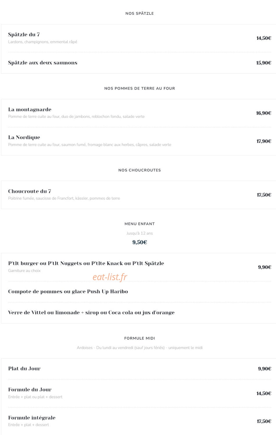 Le 7 de Table — carte page 4