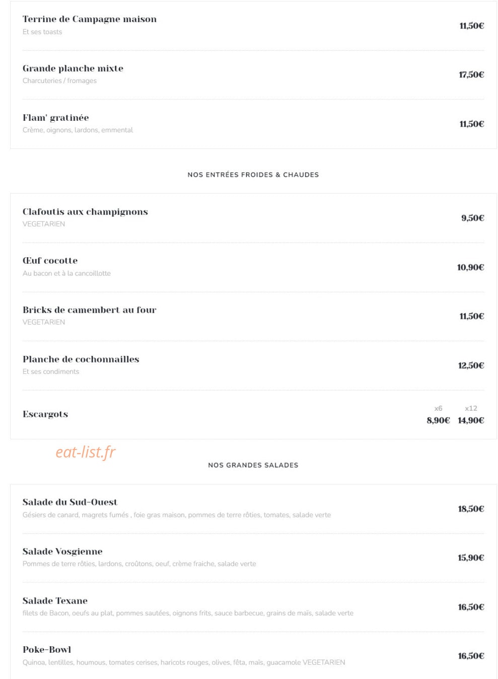 Le 7 de Table — carte page 1