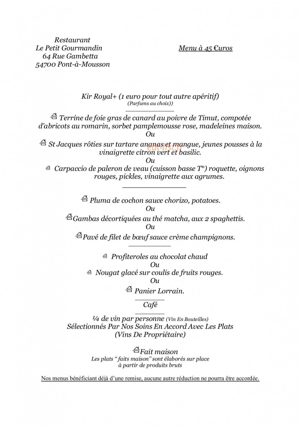 Le Petit Gourmandin — carte page 14