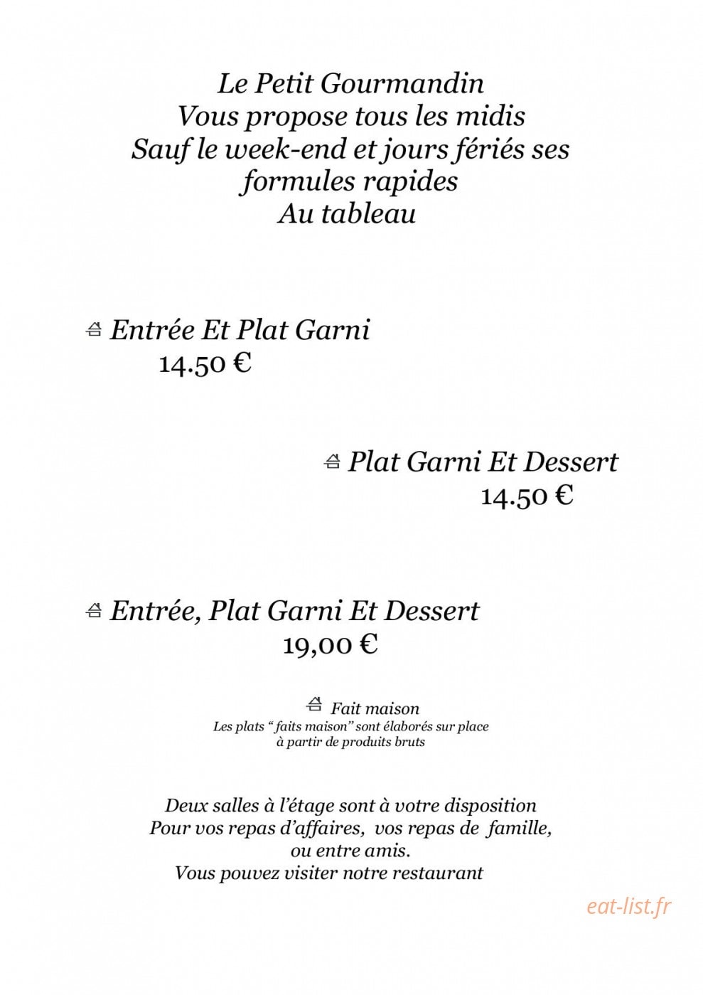 Le Petit Gourmandin — carte page 10