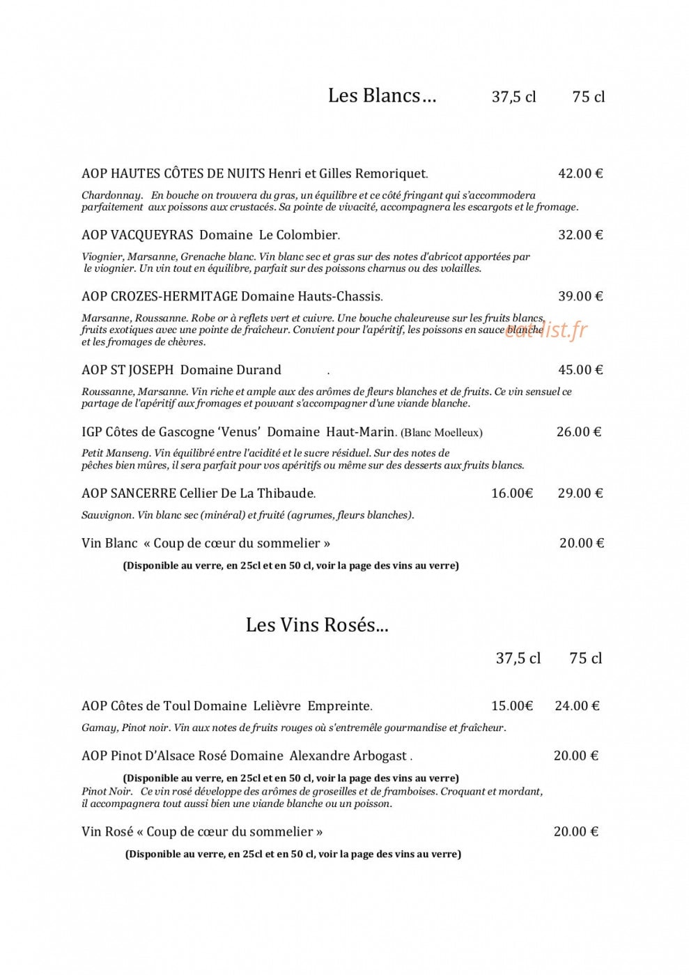 Le Petit Gourmandin — carte page 2