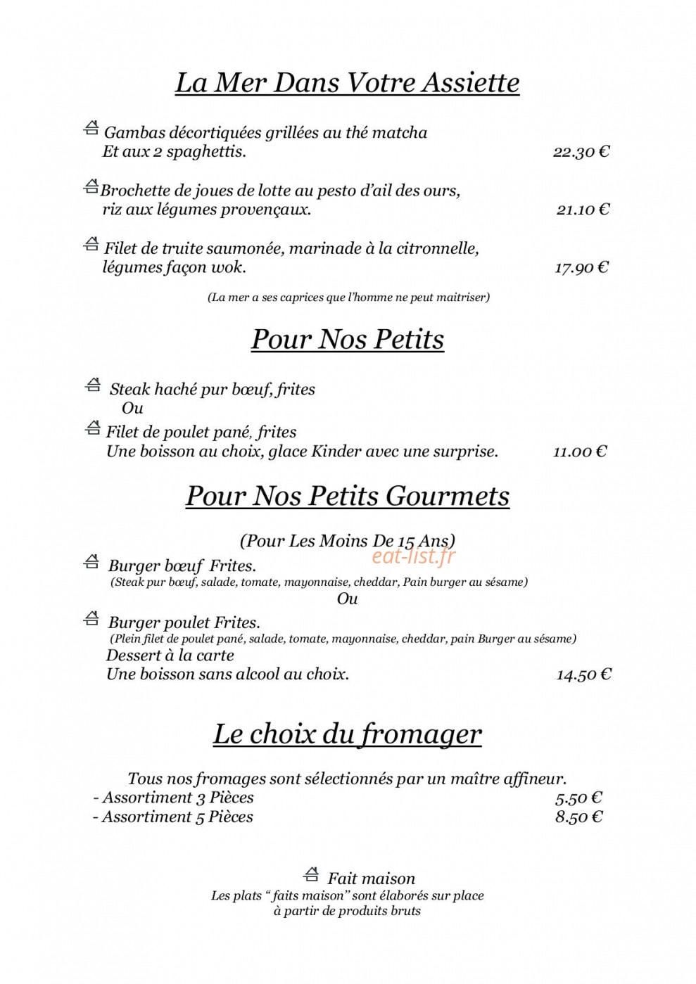 Le Petit Gourmandin — carte page 8