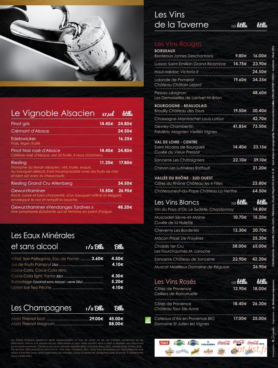 Les Relais d'Alsace — carte page 7