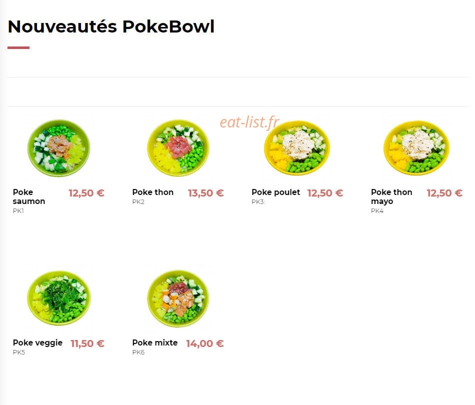 Line Sushi — carte page 1