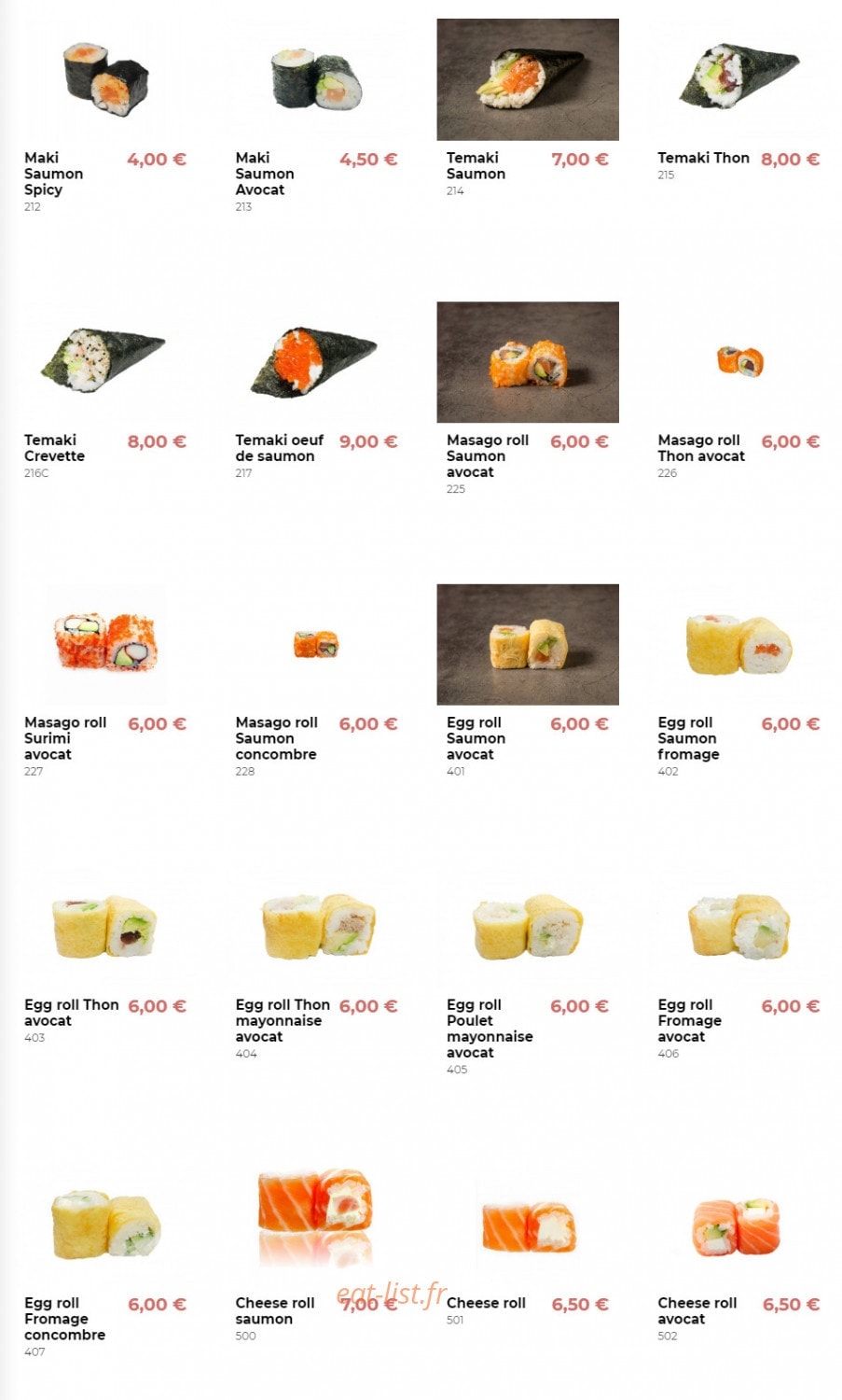 Line Sushi — carte page 6