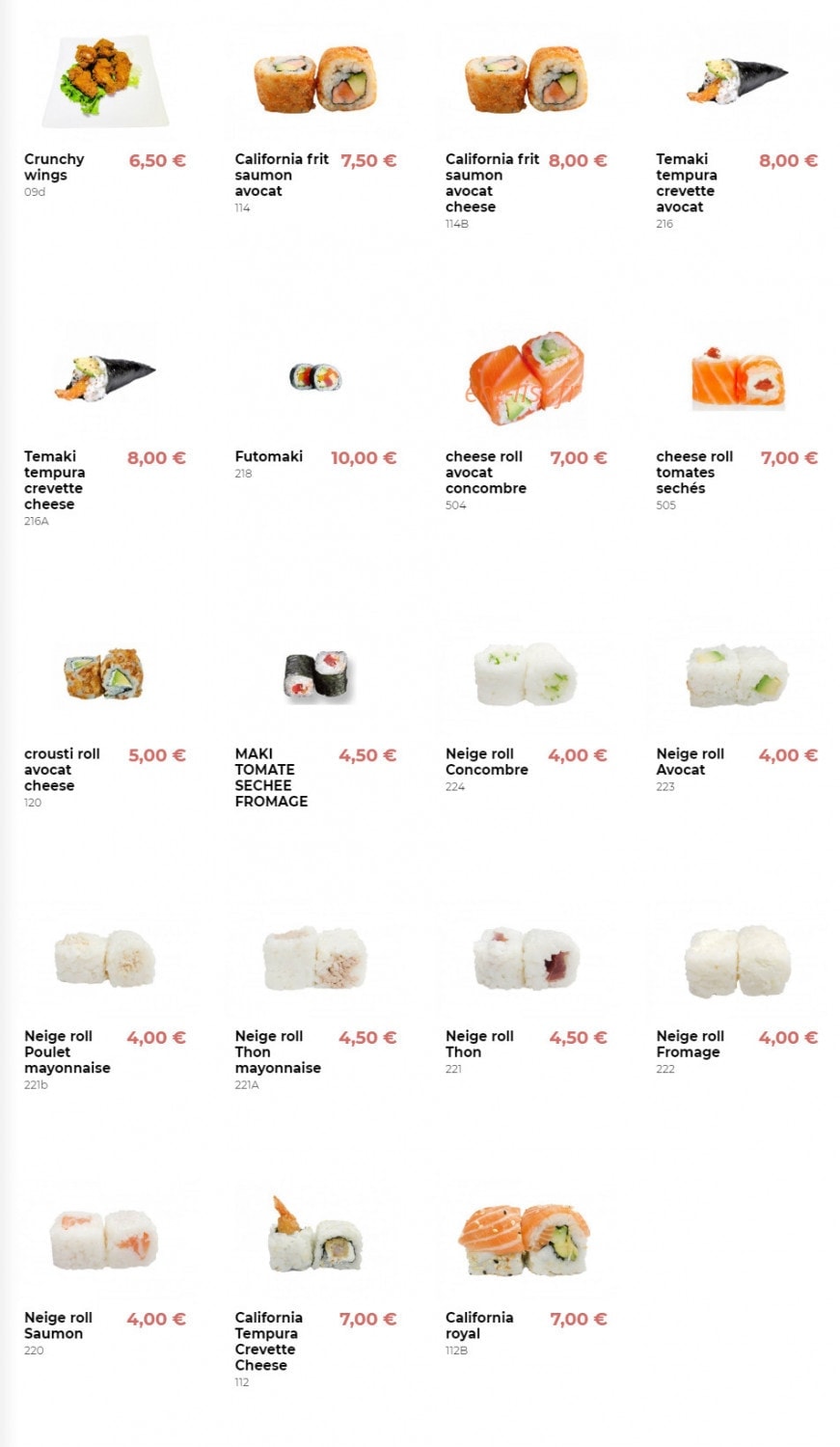 Line Sushi — carte page 9