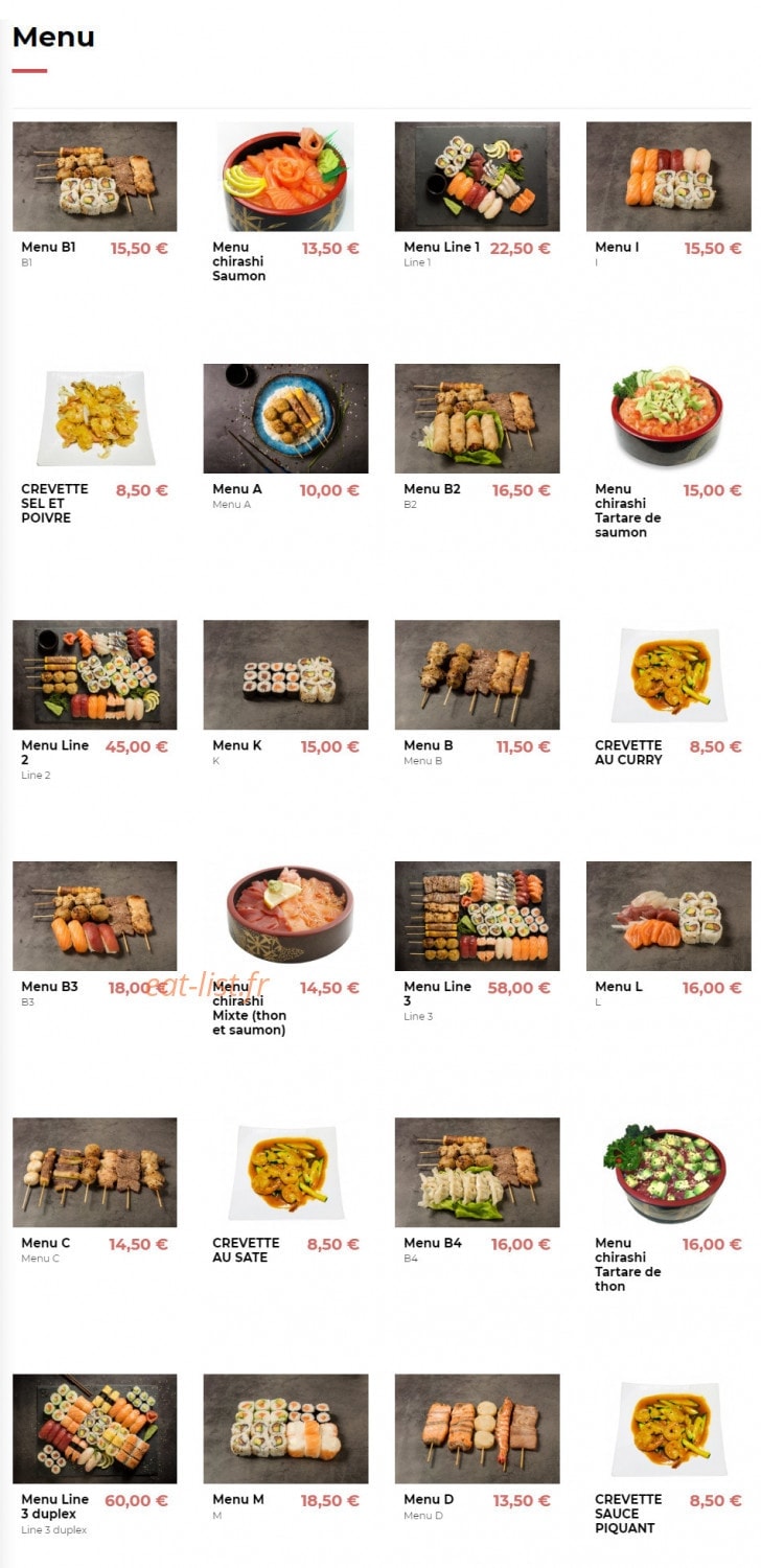 Line Sushi — carte page 2