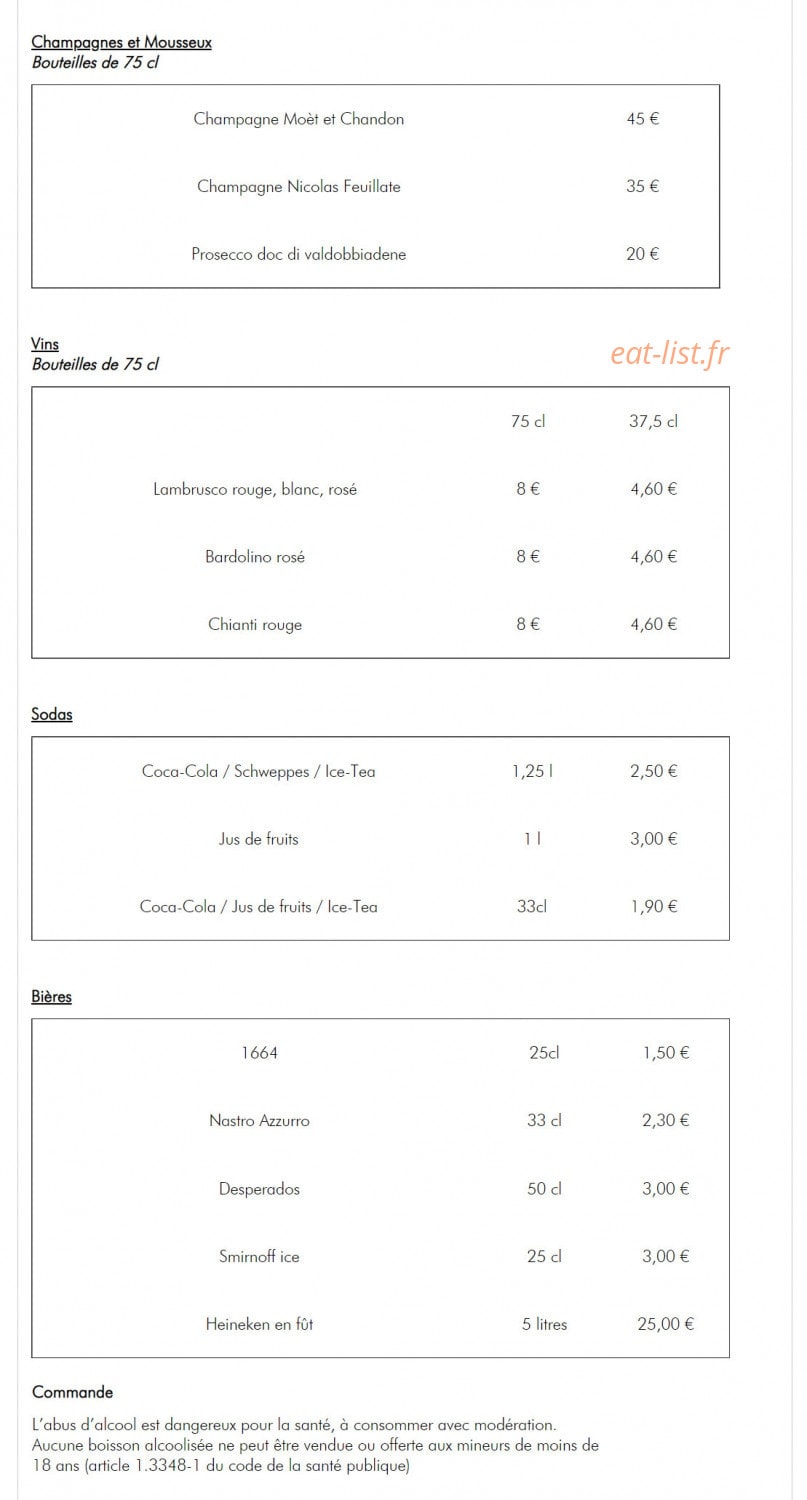 Pam Pizzas — carte page 4