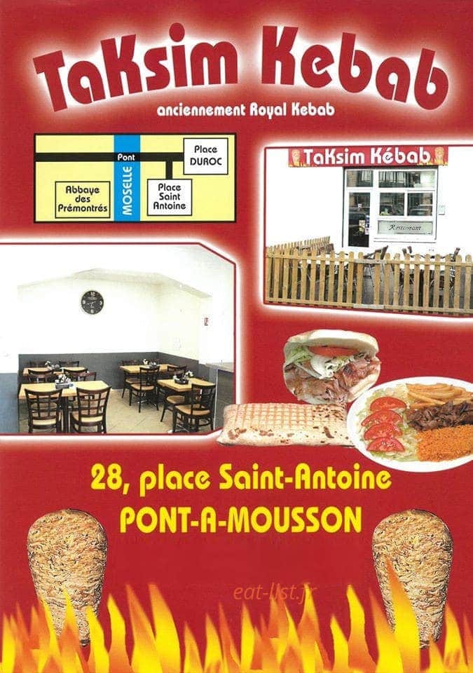 Taksim Kebab — carte page 1