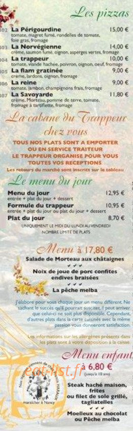 La Cabane du Trappeur — carte page 3