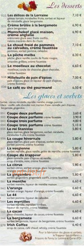 La Cabane du Trappeur — carte page 4