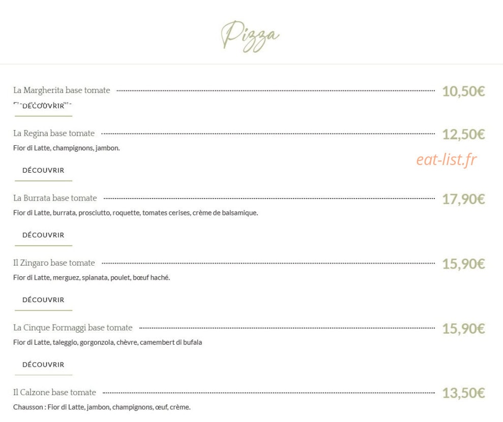 La Gloria ristorante — carte page 8