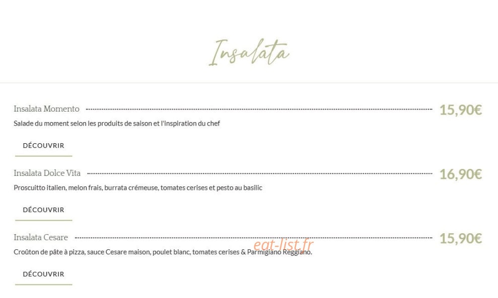 La Gloria ristorante — carte page 3