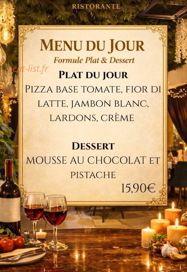 La Gloria ristorante — carte page 1