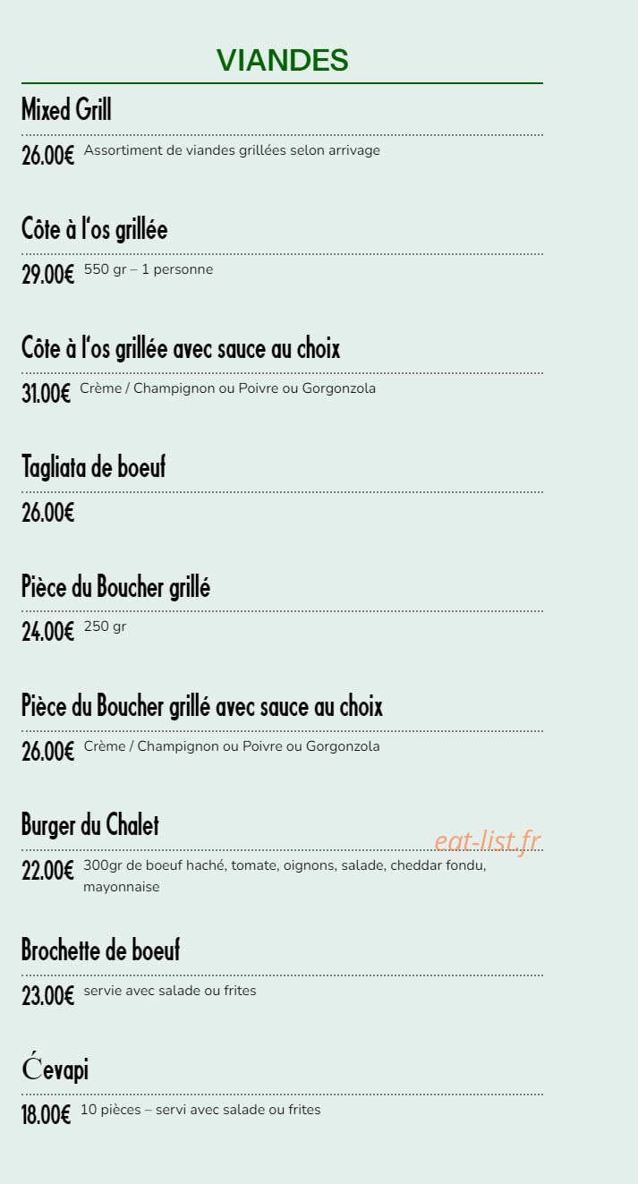 Chalet de Chenieres — carte page 11
