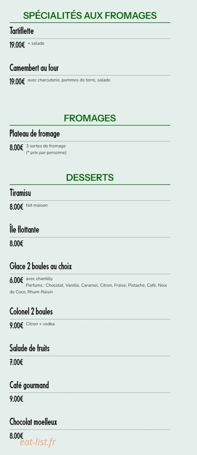 Chalet de Chenieres — carte page 13