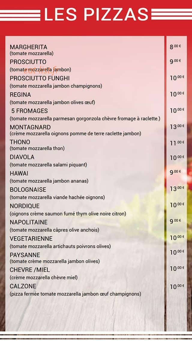 Mario's pizza — carte page 1