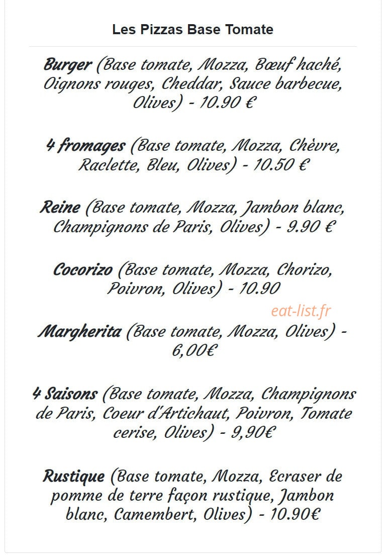 Les 4 Saisons — carte page 1