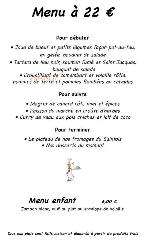 Auberge d'Haroué — carte page 1