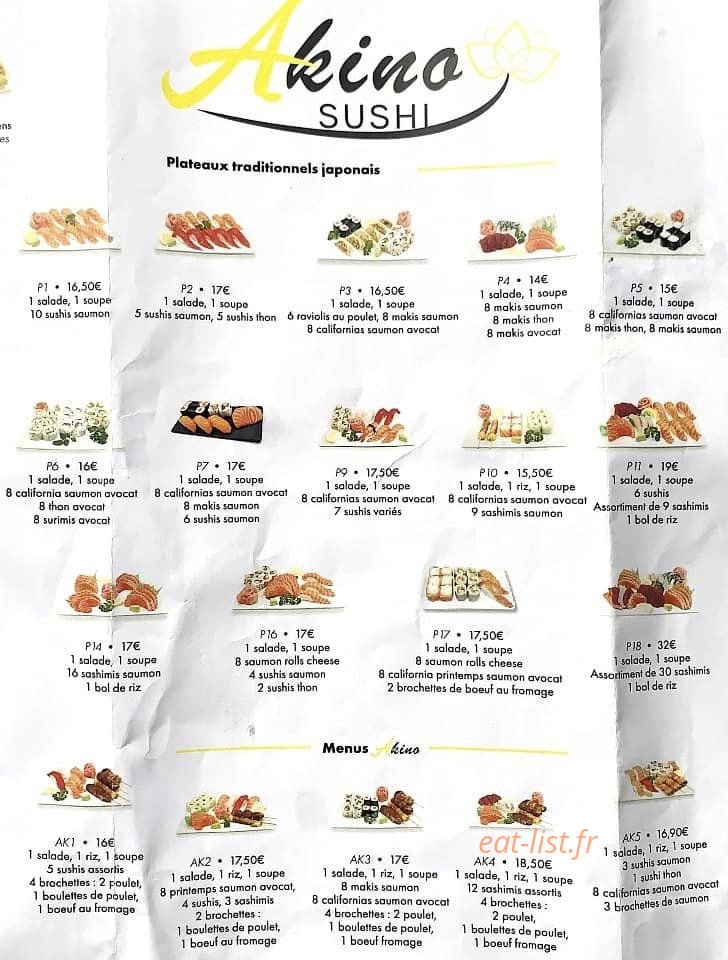 Akino Sushi — carte page 5