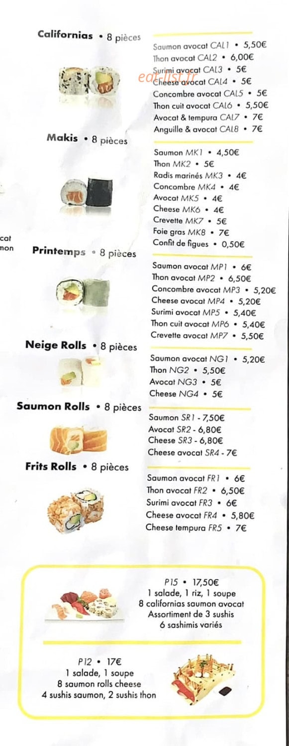 Akino Sushi — carte page 2