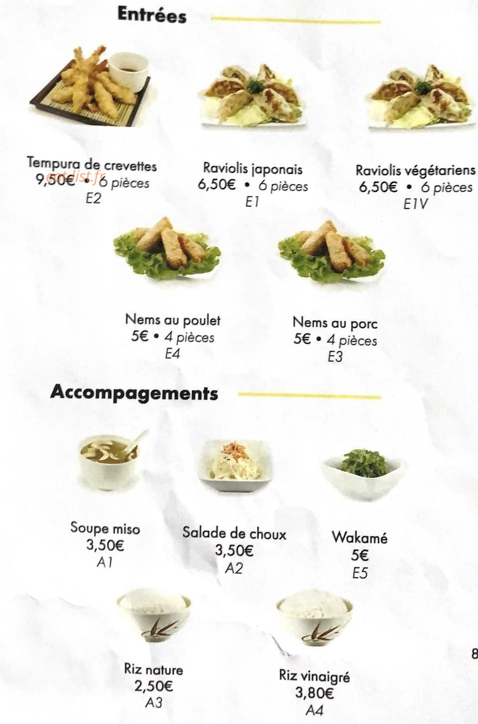 Akino Sushi — carte page 1