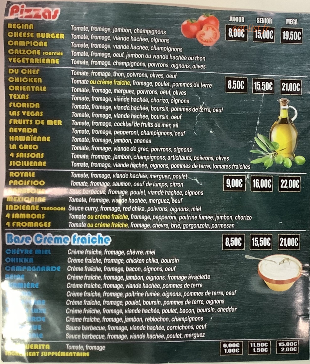 Andiamo Pizza — carte page 1