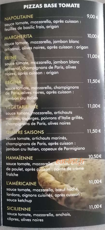 Restaurant Da Vinci — carte page 2