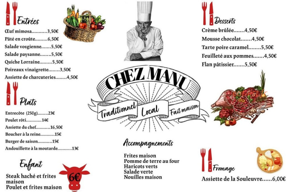 Chez Manu — carte page 1