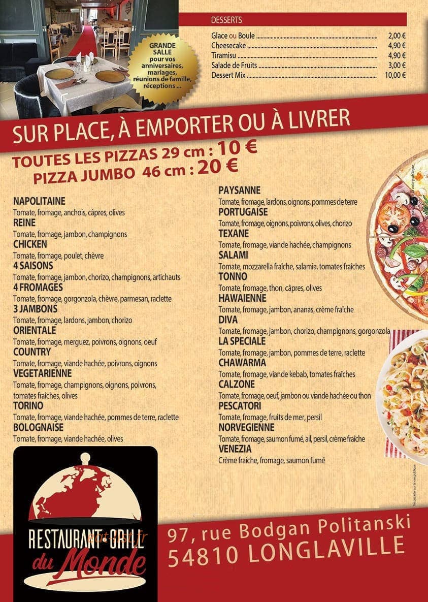 Restaurant grill du monde — carte page 2