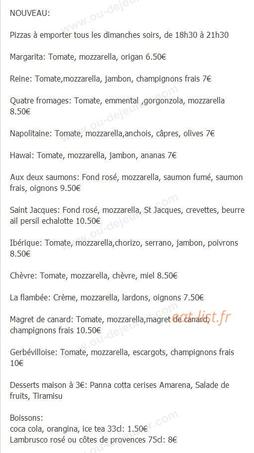 Restaurant Saint-Pierre — carte page 1