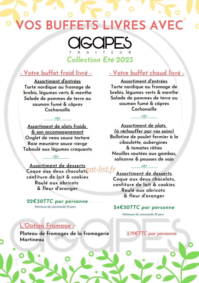 Agapes Traiteur — carte page 4