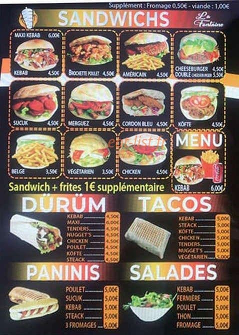 Kebab La Fontaine — carte page 2