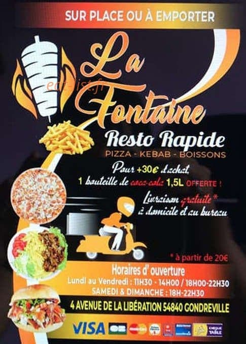 Kebab La Fontaine — carte page 1