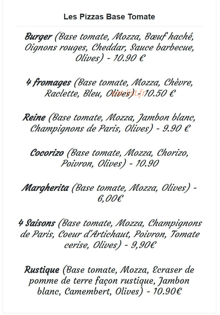 Les 4 Saisons — carte page 1