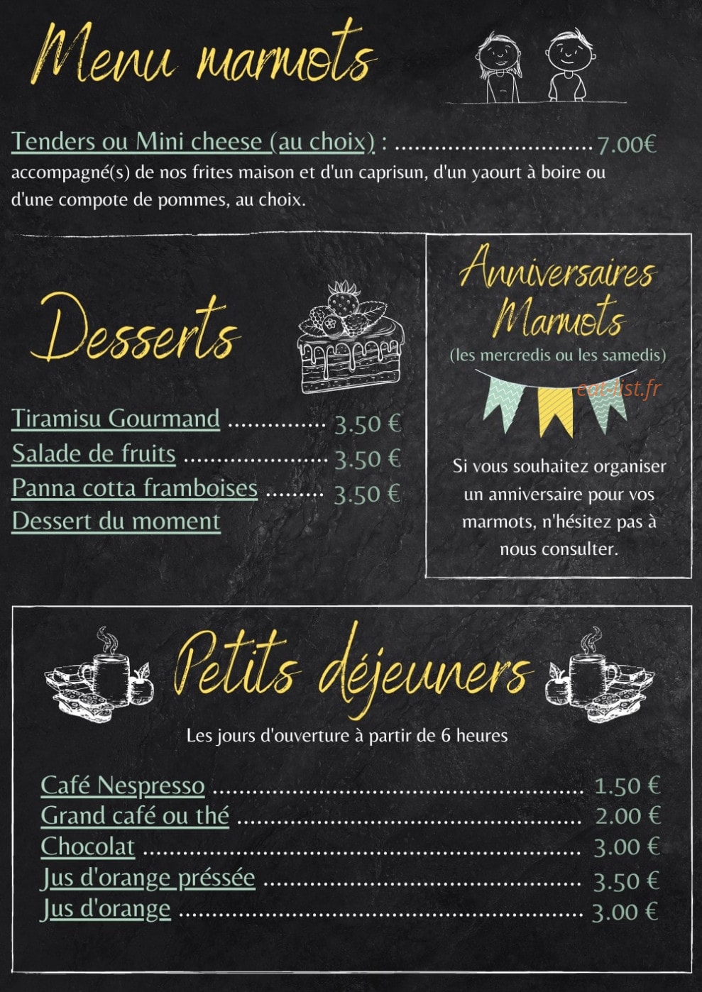 La Pause D'Angel — carte page 4