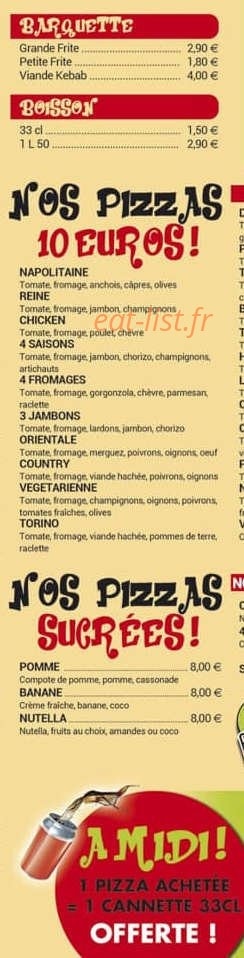 O’kebab et pizza — carte page 3