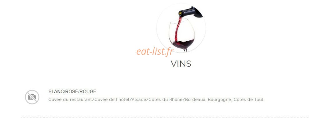 Carte et menu de Boulangerie Vouaux à Diarville — Les vins