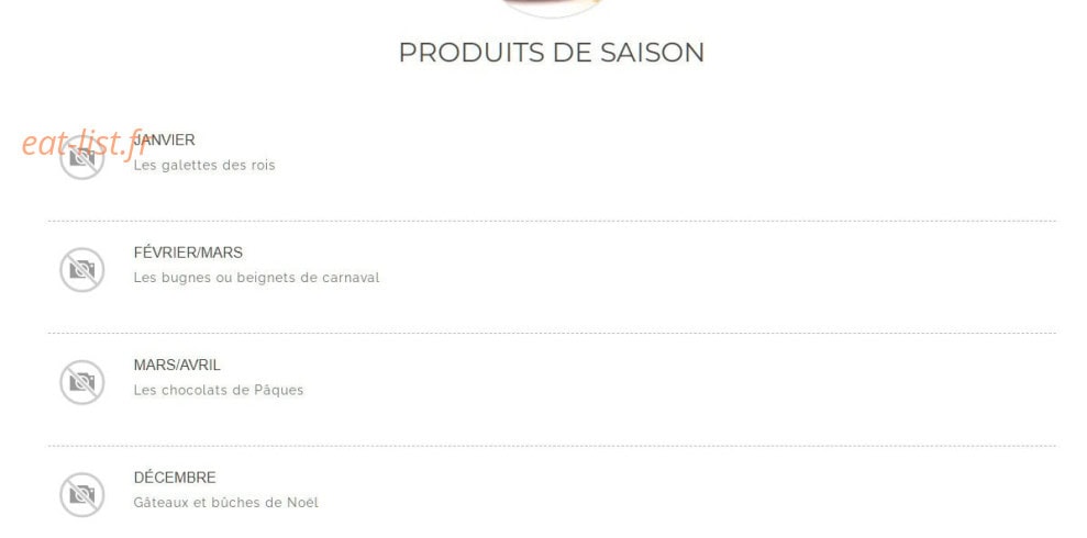 Carte et menu de Boulangerie Vouaux à Diarville — Les produits de saisons