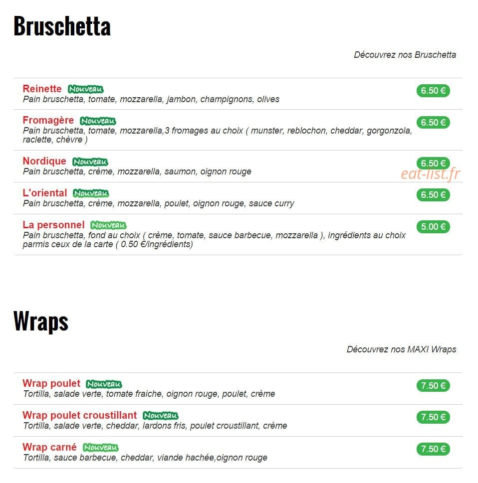 Dim Pizz' — carte page 3