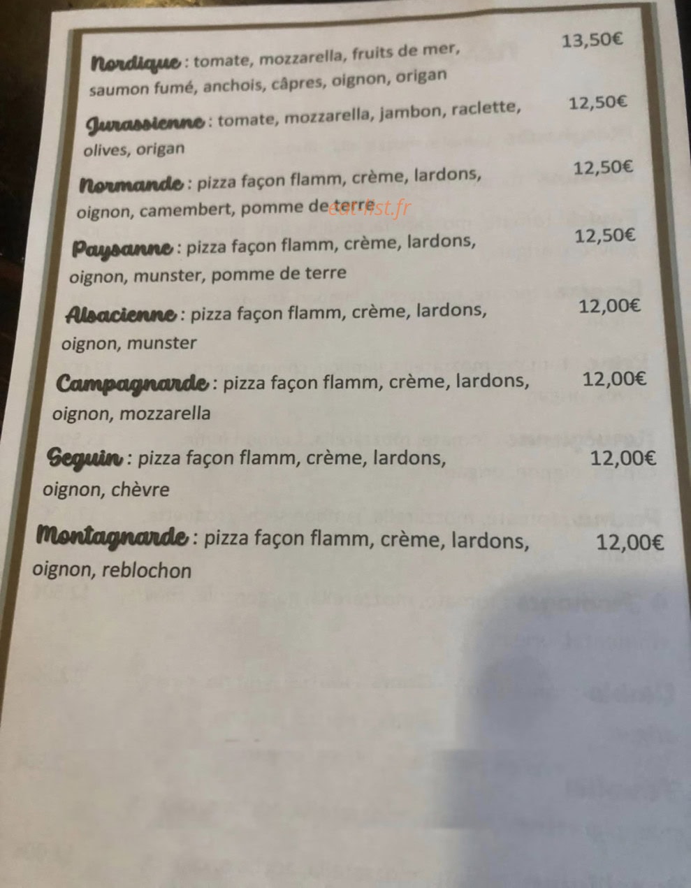 The CKAM Bar — carte page 3