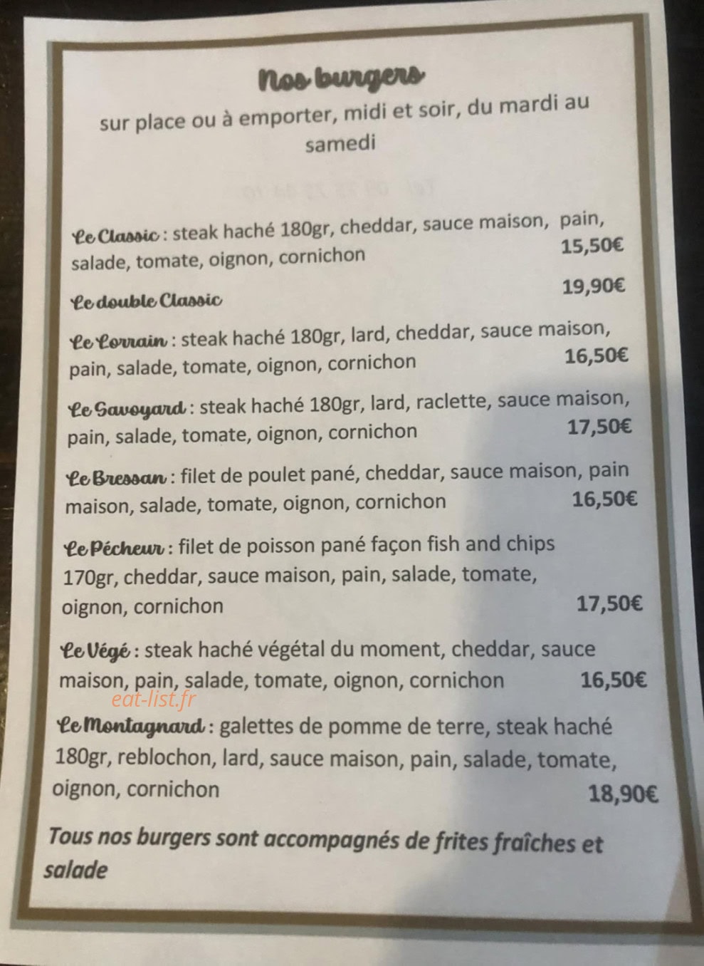The CKAM Bar — carte page 1