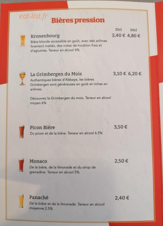 Au Relais — carte page 1