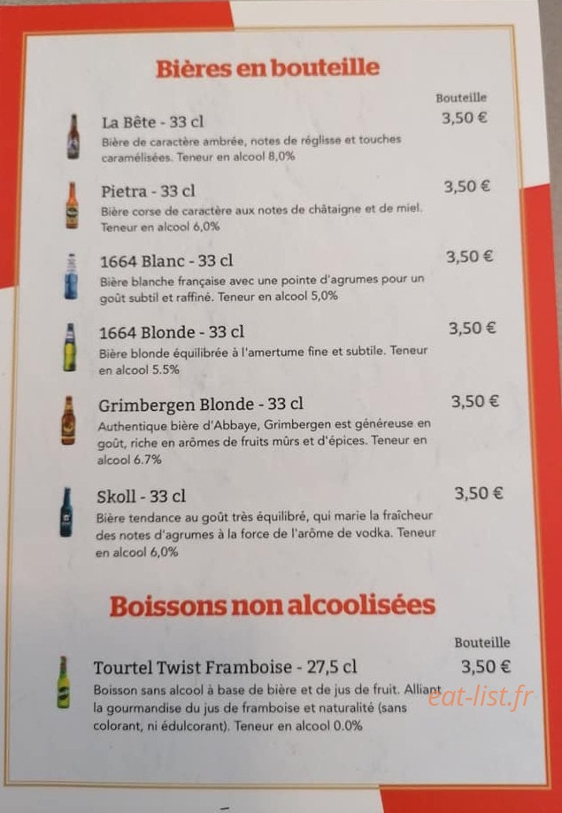 Au Relais — carte page 2