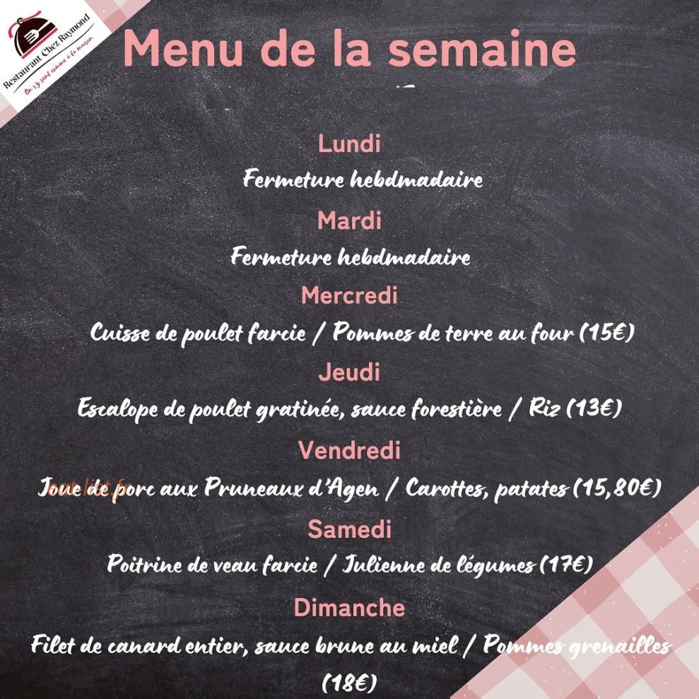 Chez Raymond — carte page 1