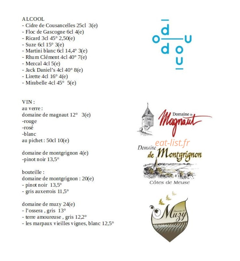 Bistro Doudou — carte page 4