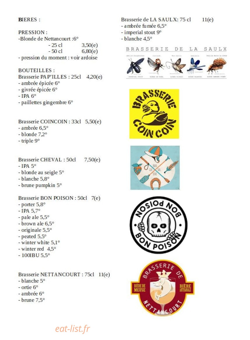 Bistro Doudou — carte page 3