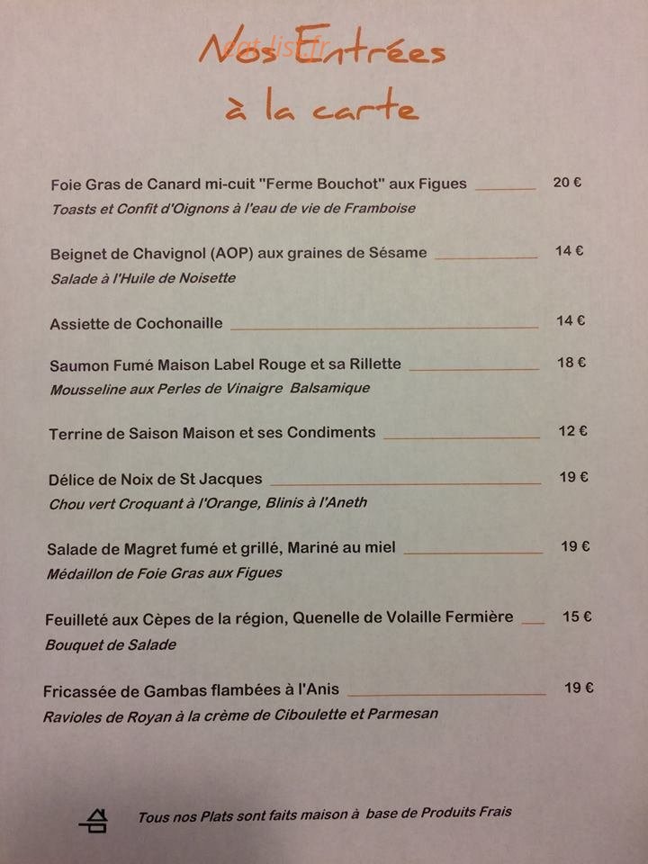 Côté Cépages — carte page 1