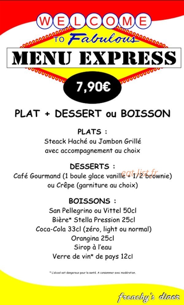 Frenchy's Diner — carte page 1