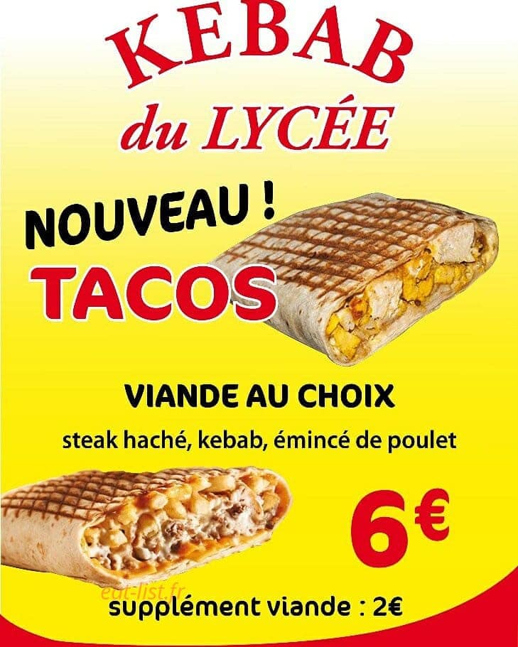 Kebab Du Lycée — carte page 2